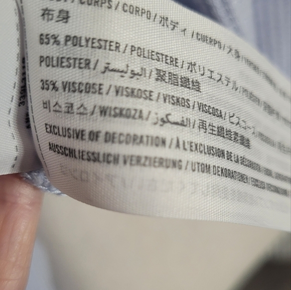 Hollister Baby Blue Cropped Waffle Knit Long sleeve Top Small - Picture 5 of 6